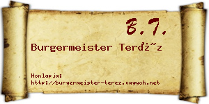 Burgermeister Teréz névjegykártya