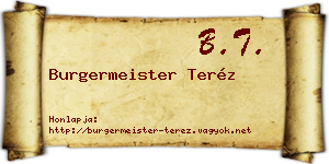 Burgermeister Teréz névjegykártya